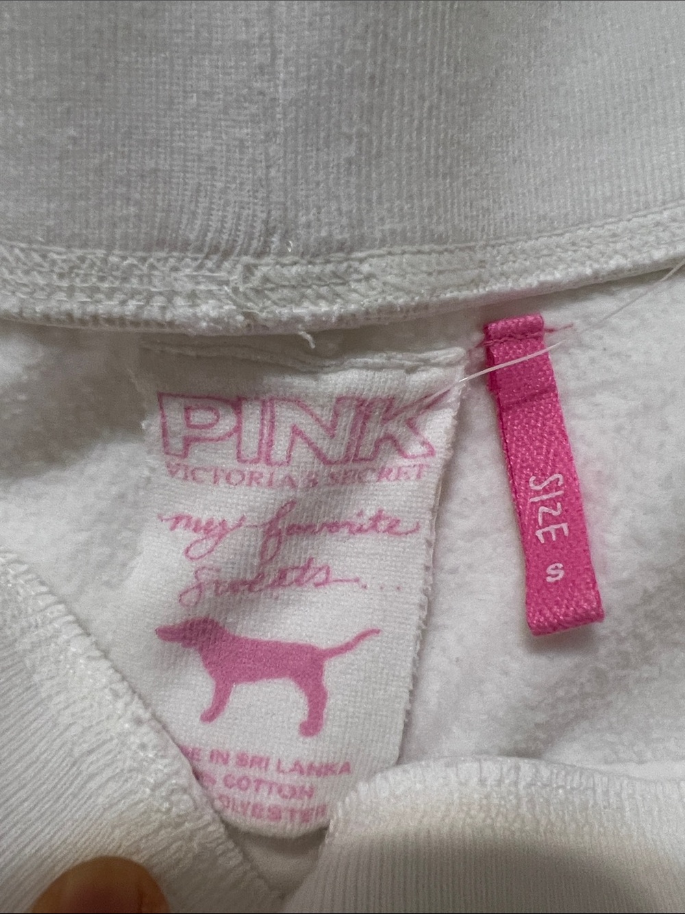 Pink P Logo White Jogger Sweatpants size S- - Picture 5 of 6